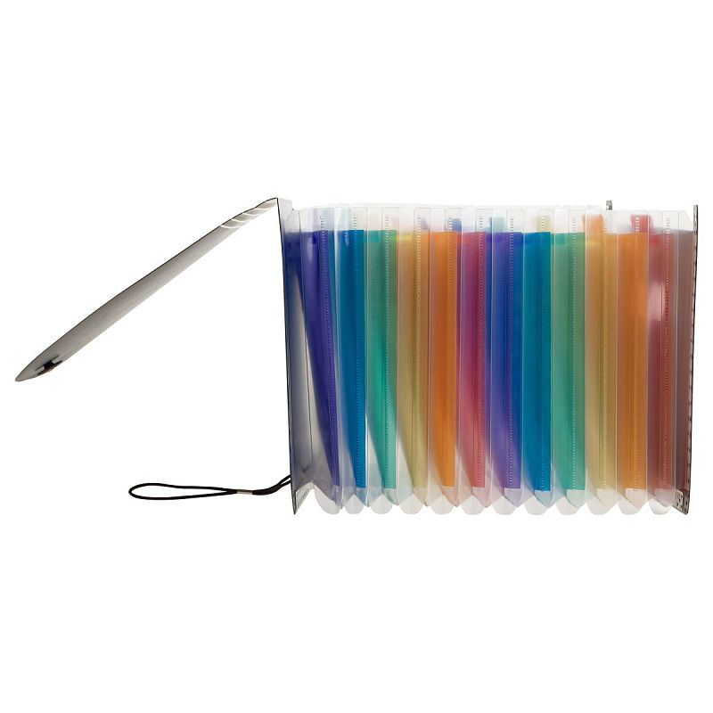 Папка-органайзер для хранения документов СТАММ А4, 13 отделений,  черный 