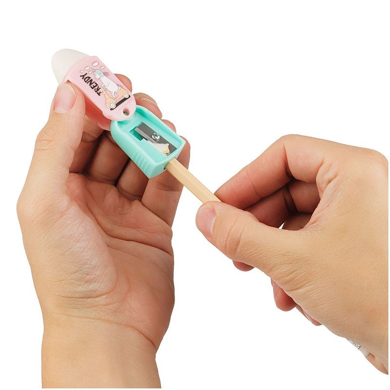 УЦЕНКА - Точилка пластиковая с ластиком MESHU "Unicorn", 1 отверстие, ассорти 