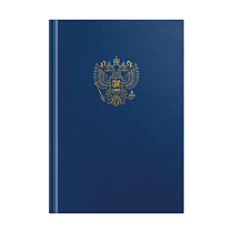УЦЕНКА - Книга учета OfficeSpace, А4, 96л., клетка, 200*290мм, бумвинил, цвет синий, блок офсетный с гербом