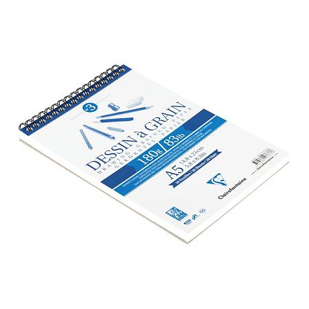 Скетчбук 30л., А4 Clairefontaine "Dessin a grain", на гребне, мелкозернистая, 180г/м2