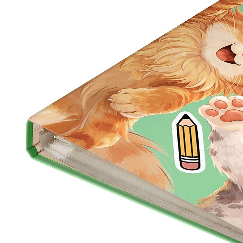 Папка-портфолио 7БЦ А4 BG, на 4 кольцах для школьника "Котята-школьники", 20 файлов, 10 вкладышей. 