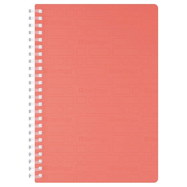 Бизнес-тетрадь A5, 80л., Berlingo "Your Way", клетка, на силиконовом гребне, 80г/м2, пластик обложка 600мкм, коралловая