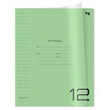 Тетрадь 12л. линия BG "UniTone. Green", пластиковая прозрачная обложка