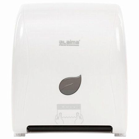 Диспенсер для полотенец в рулонах LAIMA PROFESSIONAL ECO (Система H1), механический, белый, ABS-пластик, 606550 