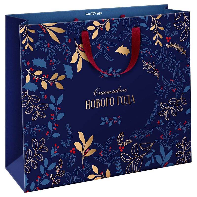 Пакет подарочный 49*40*19 см MESHU "Праздничная ночь", фольга, матовая ламинация