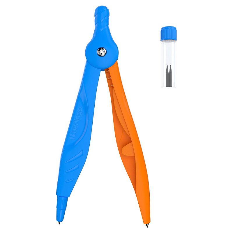 Готовальня Berlingo "Supertwist", 2 предмета, пластиковый циркуль 120мм, пластиковый футляр 