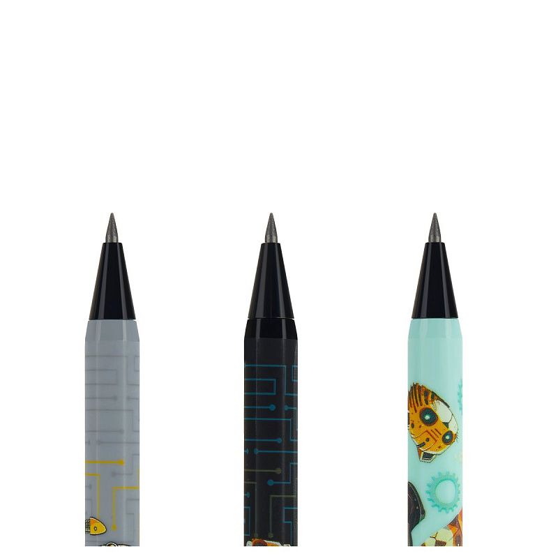 Карандаш механический MESHU "Robopets", печать на корпусе, 2,0мм, софт-тач, ассорти, с точилкой для грифеля 