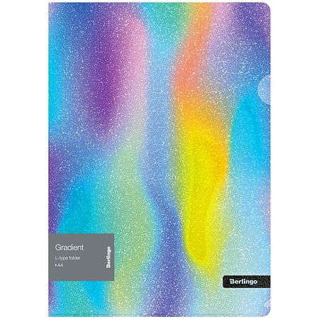 Папка-уголок Berlingo "Gradient", 200мкм, с рисунком, с эффектом блесток, ассорти 