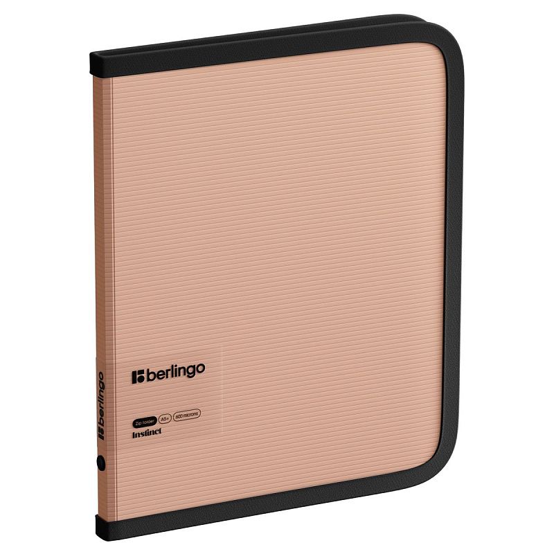 Папка на молнии Berlingo "Instinct" А5+, 600мкм, фламинго