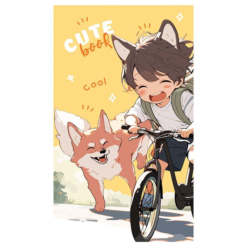 Блокнот А7 48л. на склейке BG "Cute anime"