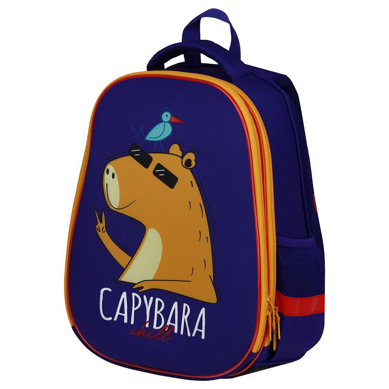 Ранец ArtSpace School Friend "Capybara" 39*30*18см, 2 отделения, 2 кармана, анатомическая спинка 