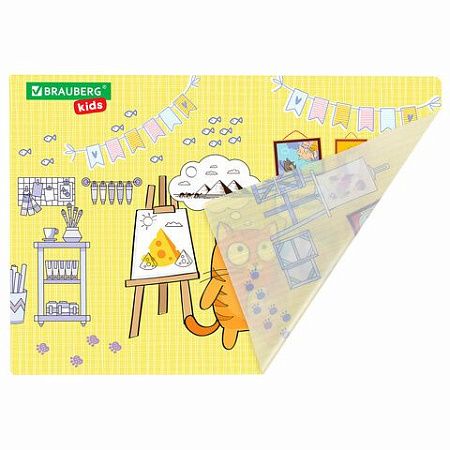 Настольное покрытие BRAUBERG KIDS для труда и творческих занятий, ПВХ, "Artist", 50х35 см, 272358 