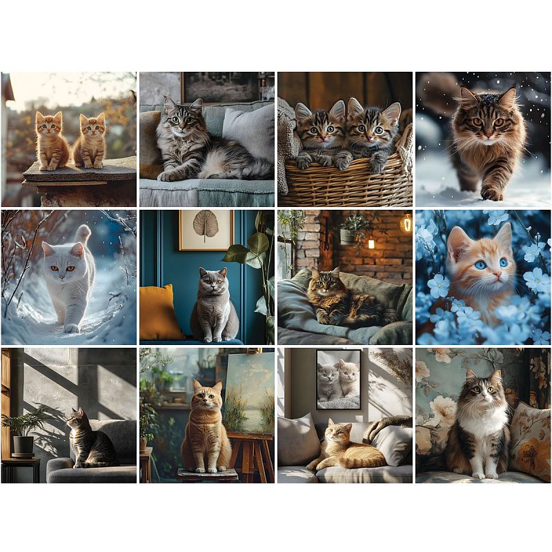 Календарь настенный перекидной на скрепке, 290*290 мм 12л. BG "Коты", 2026г.