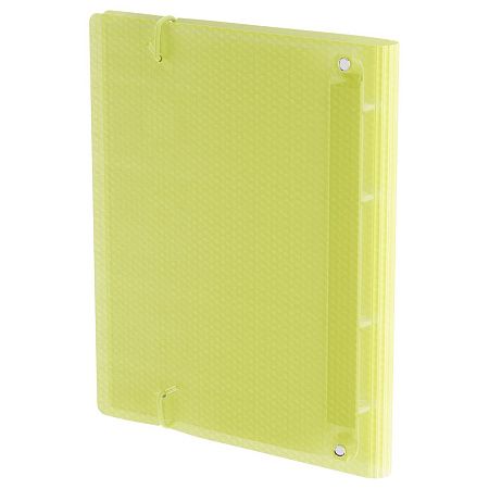 Тетрадь на кольцах А5, 120л., BG "Neon", пластиковая обложка, желтый, с резинкой
