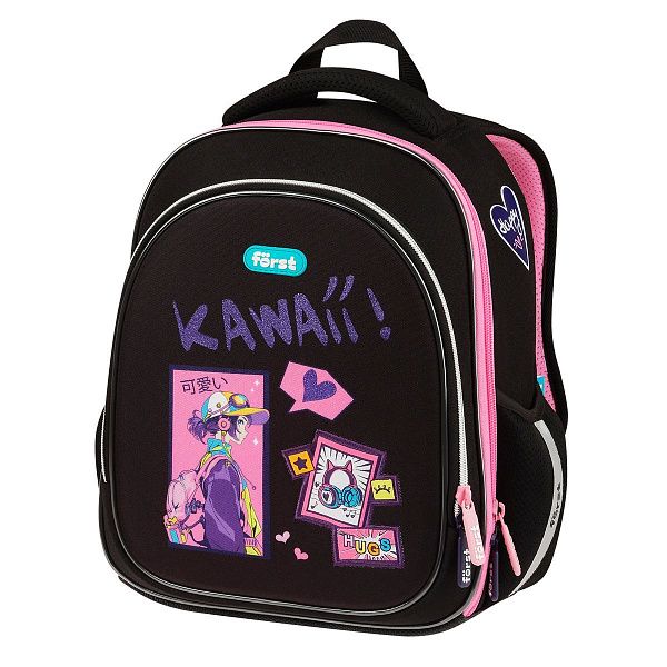 Ранец Först F-Light "Kawaii" 36*27*15см, 2 отделения, 2 кармана, анатомическая спинка