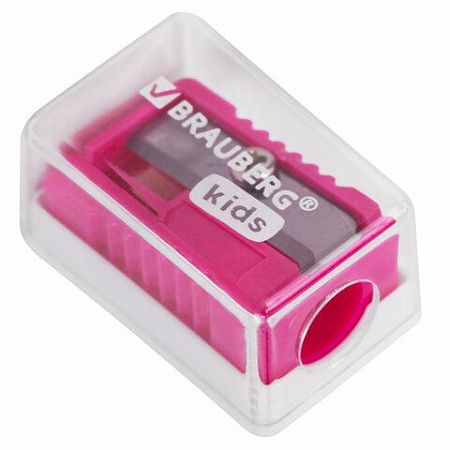 Точилка BRAUBERG KIDS "MINI", с контейнером, пластиковая, пастельные цвета ассорти, 271944 