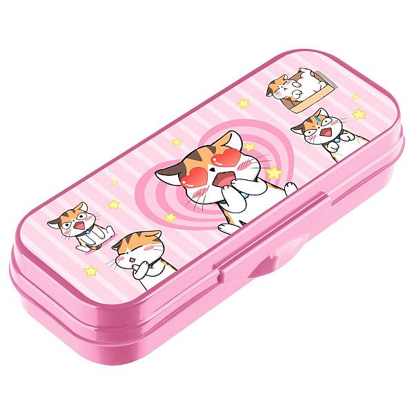 Пенал-футляр, 215*90*43 СТАММ "Мяу", розовый