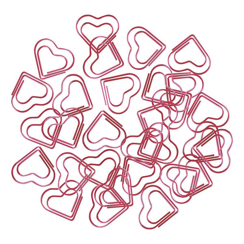 Скрепки фигурные 25мм, MESHU "Little Hearts", 30шт., пакет с замком зип лок, европодвес