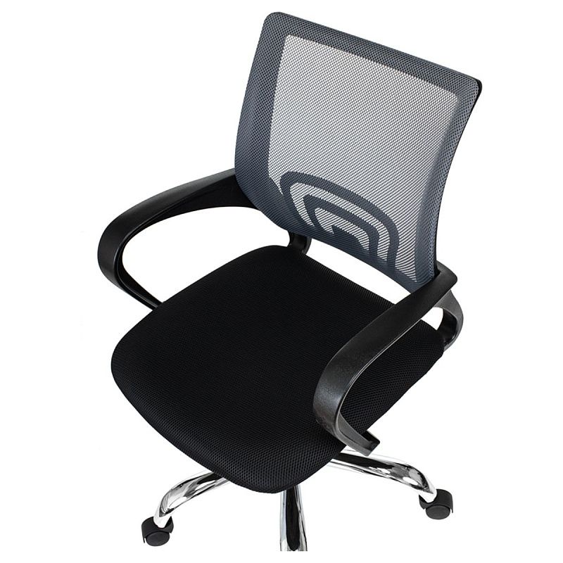 Кресло оператора Helmi HL-M95 R (695) "Airy", СН, спинка сетка серая/сиденье ткань TW черная, пиастра