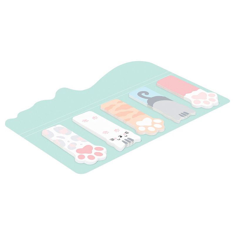 Флажки-закладки и самоклеящиеся блоки в наборе MESHU "Meow paw", 20л., европодвес