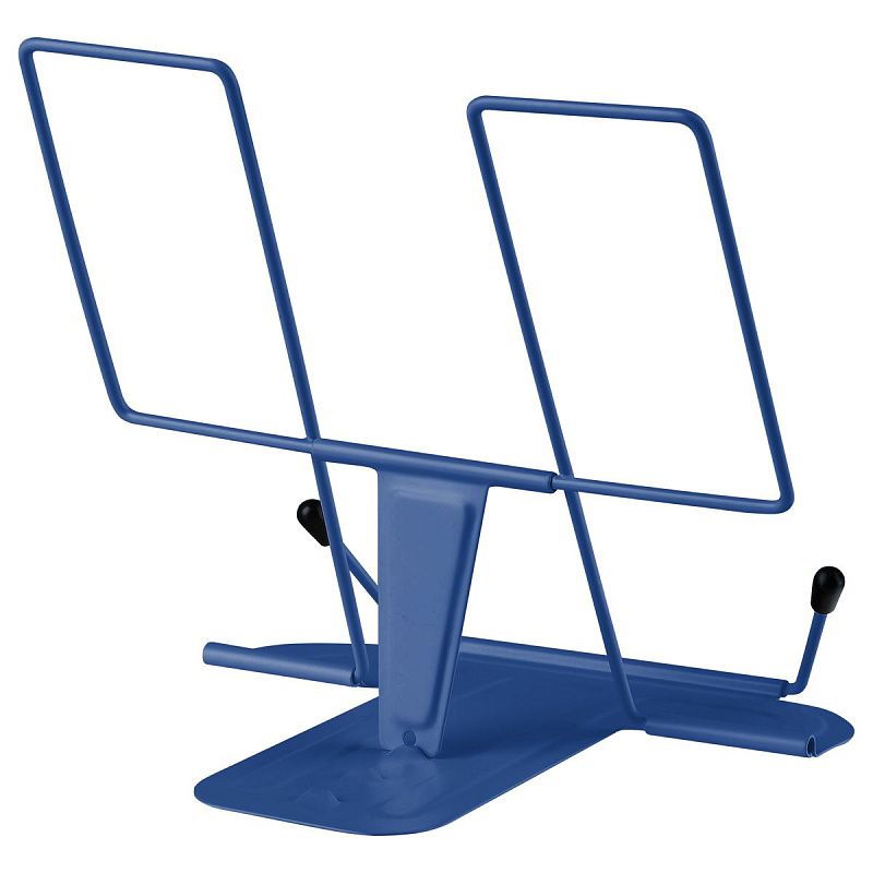 Подставка для книг СТАММ, металлическая, с упором, синяя 