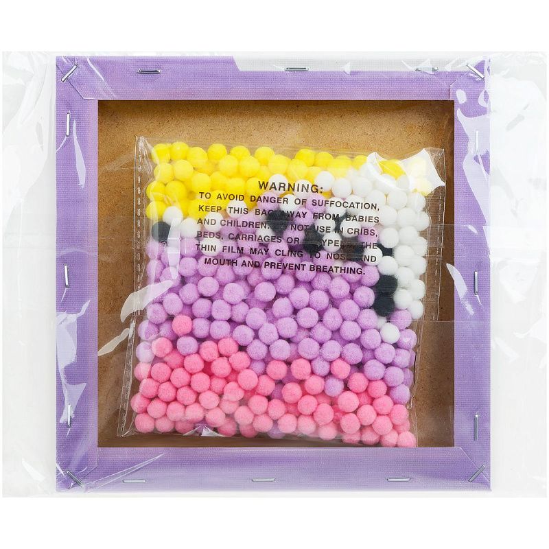 Аппликация помпонами ТРИ СОВЫ "Единорог", 20*20см на подрамнике, картонная коробка