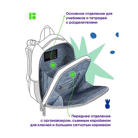 Ранец Berlingo Expert Box "Iron drone" 38*29*16см, 2 отделения, анатомическая спинка, пенал и мешок для обуви в комплекте 