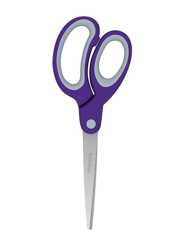 Ножницы для левшей Berlingo 17см, эргономичные ручки, мягкие вставки европодвес 