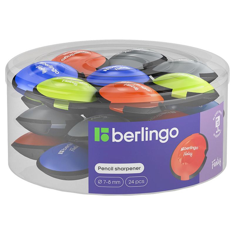 Точилка пластиковая Berlingo "Fantasy" 1 отверстие, контейнер, ассорти 