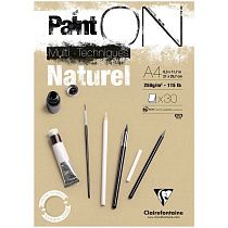 Скетчбук - альбом для смешанных техник 30л., А4, на склейке Clairefontaine "Paint'ON Naturel", крафт, 250г/м2 Скетчбук - альбом для смешанных техник 30л., А4, на склейке Clairefontaine "Paint'ON Naturel", крафт, 250г/м2