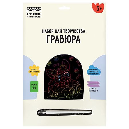 Набор гравюр ТРИ СОВЫ "MIX6", А5, 6шт, термоусадка
