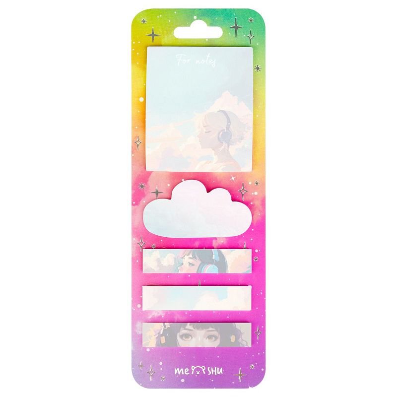 Флажки-закладки и самоклеящиеся блоки в наборе MESHU "Kawaii dreams", 20л., европодвес