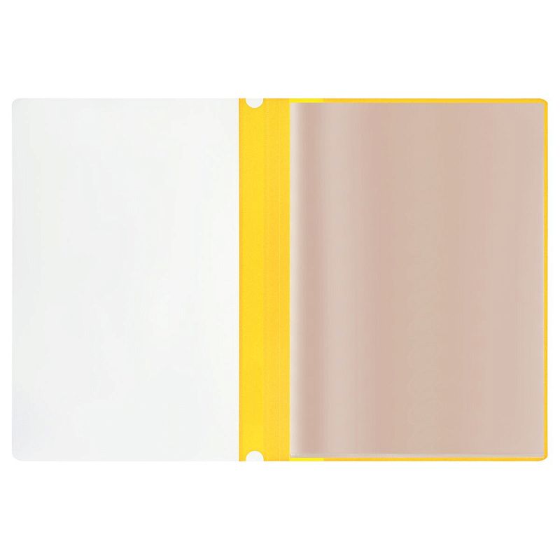 Папка-скоросшиватель с 10 вкладышами СТАММ с перфорацией, А4, 160мкм, пластик, желтая 