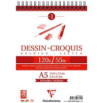 Скетчбук 50л., А5 Clairefontaine "Dessin croquis", на гребне, 120г/м2