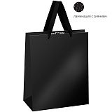 Пакет подарочный 18*23*10см MESHU "Black",  матовая ламинация