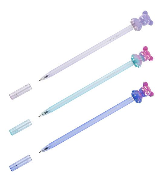 Ручка шариковая MESHU "Сool Bear" синяя, 0,7мм, корпус ассорти