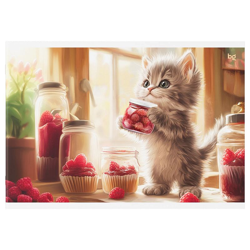 Альбом для рисования 40л., А4, на скрепке BG "Усы, лапы и хвост", пластиковая обложка