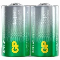 Батарейки GP Super, D (LR20, 13А), алкалиновые, КОМПЛЕКТ 2 шт., в пленке, 13A-OS2