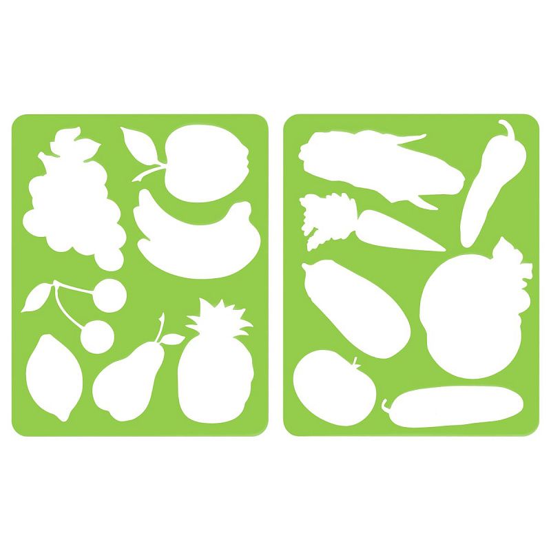 Набор трафаретов-раскрасок СТАММ "Овощи и фрукты", 2шт. 