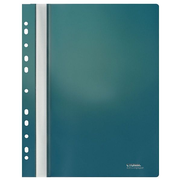 Папка-скоросшиватель пластик. перф. СТАММ "Хамелеон" А4, 180мкм, зеленый хамелеон с прозр. верхом