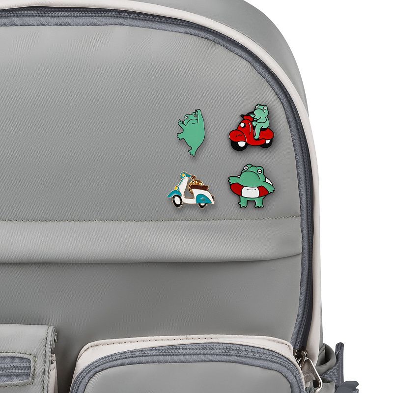 Набор металлических значков MESHU "Frog in trend", эмаль, 4шт