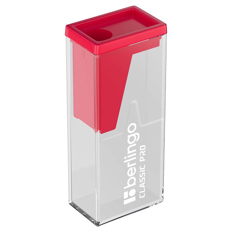 Точилка пластиковая Berlingo "Classic Pro" 1 отверстие, контейнер, ассорти 