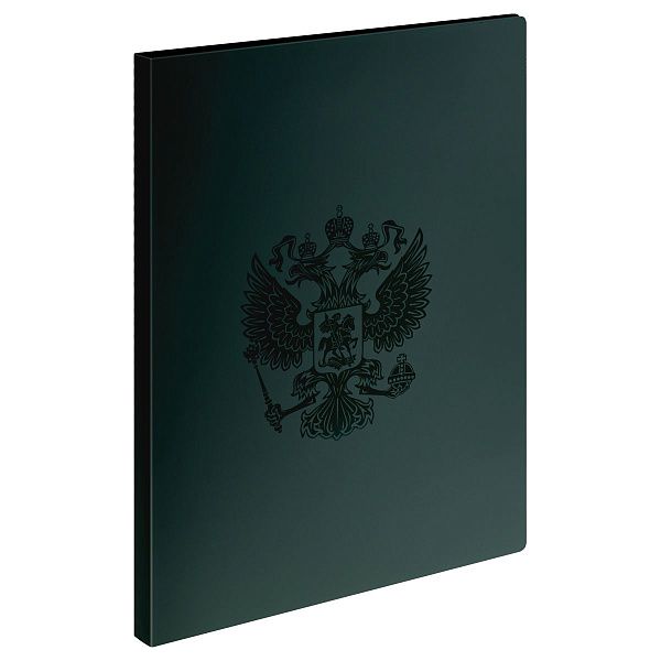 Папка с боковым зажимом СТАММ "Герб" А4, 17мм, 700мкм, пластик, изумруд