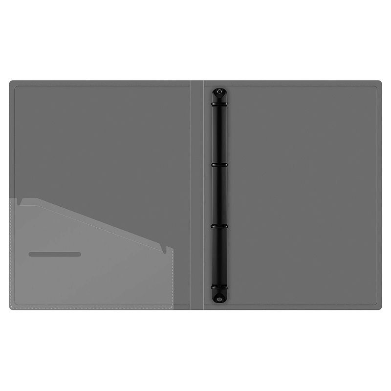 Папка на 4 кольцах Berlingo "No Secret", 24мм, 700мкм, полупрозрачная черная, D-кольца, с внутр. карманом 