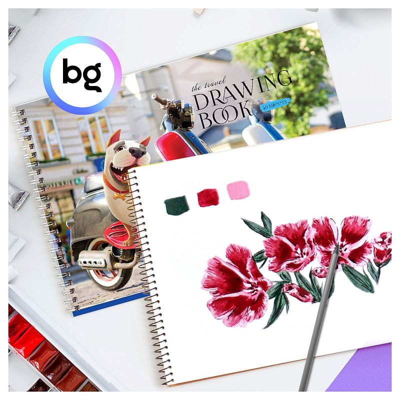 Альбом для рисования 40л., А4, на гребне BG "Хвостатый гонщик"