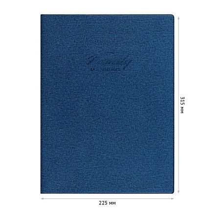 Папка для семейных документов А4, OfficeSpace, искусств. кожа, синяя, инд. упаковка, ШК 
