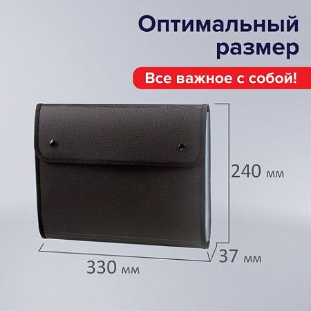 Папка для конференций BRAUBERG, А4, 6 отделений, черная, Россия, 226015 