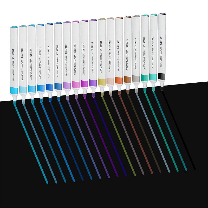 Маркеры акриловые Гамма "Классические", 36 цв., трехгран., пластик.бокс