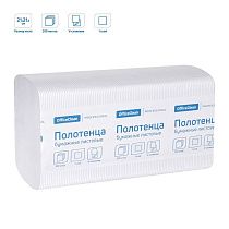 Полотенца бумажные лист. OfficeClean Professional(V-сл) (H3), 1-слойные, 250л/пач., 21*21,6, тиснение, белые