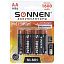 Батарейки аккумуляторные Ni-Mh пальчиковые КОМПЛЕКТ 4 шт., АА (HR6) 1600 mAh, SONNEN, 455605